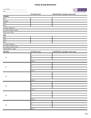 Fillable Online Family Group Worksheet Fax Email Print PdfFiller