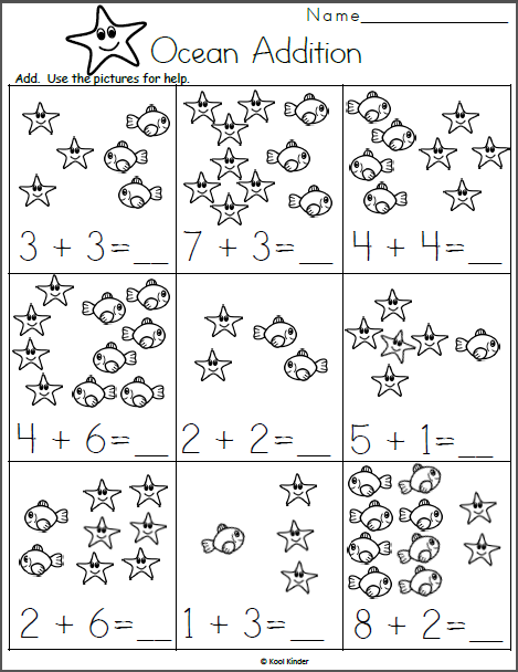 Free Addition Worksheets For Kindergarten Kindergarten