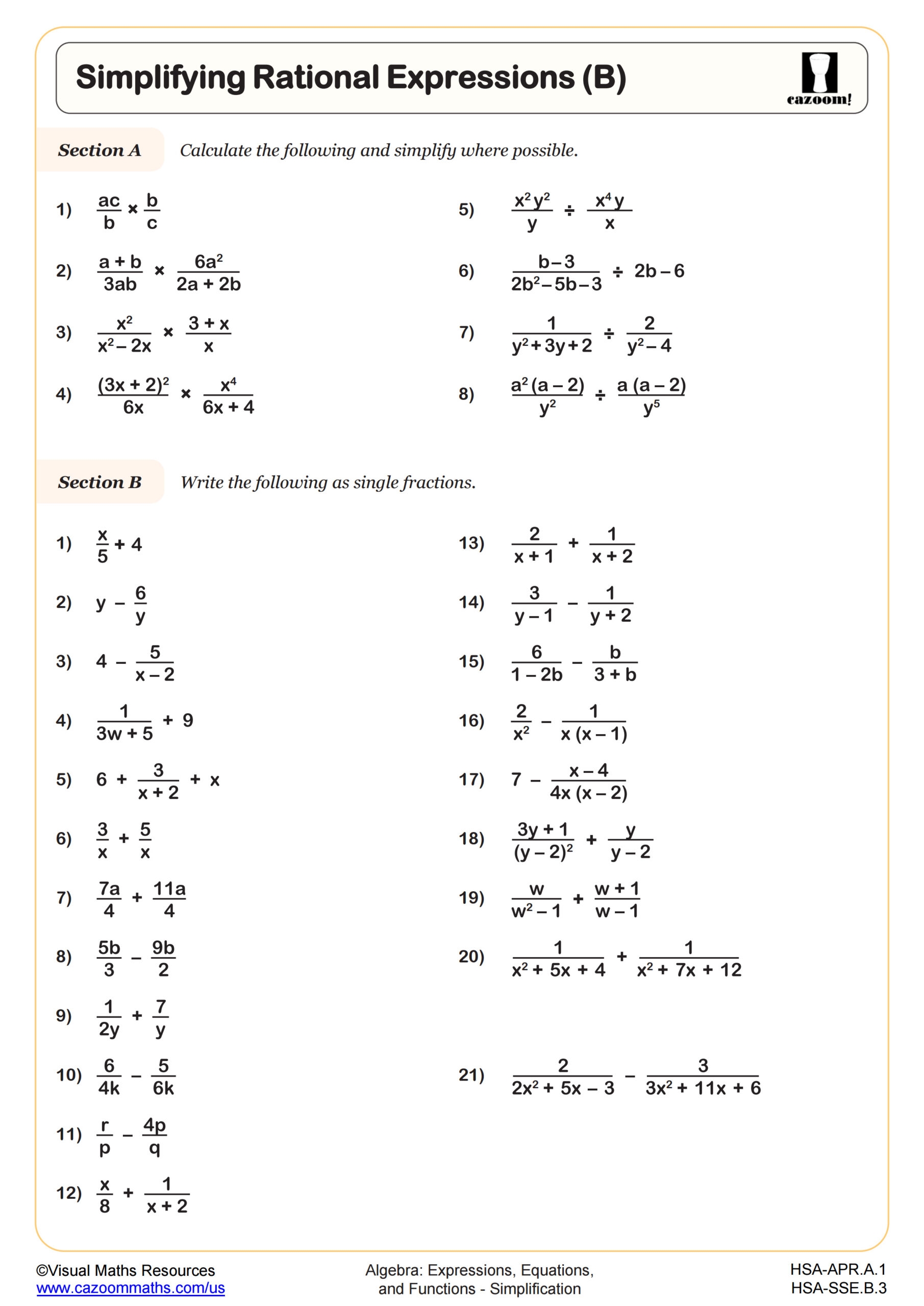 Free Algebra 2 Simplifying Expressions Worksheet Download Free Algebra 