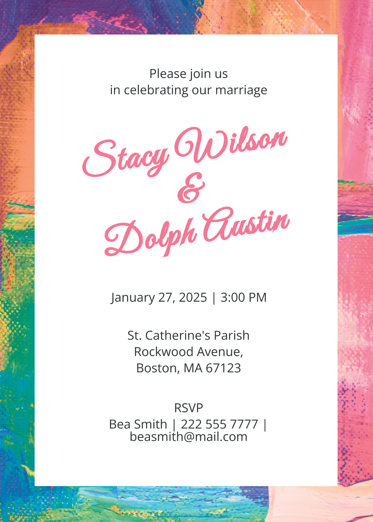 art deco wedding invitation template