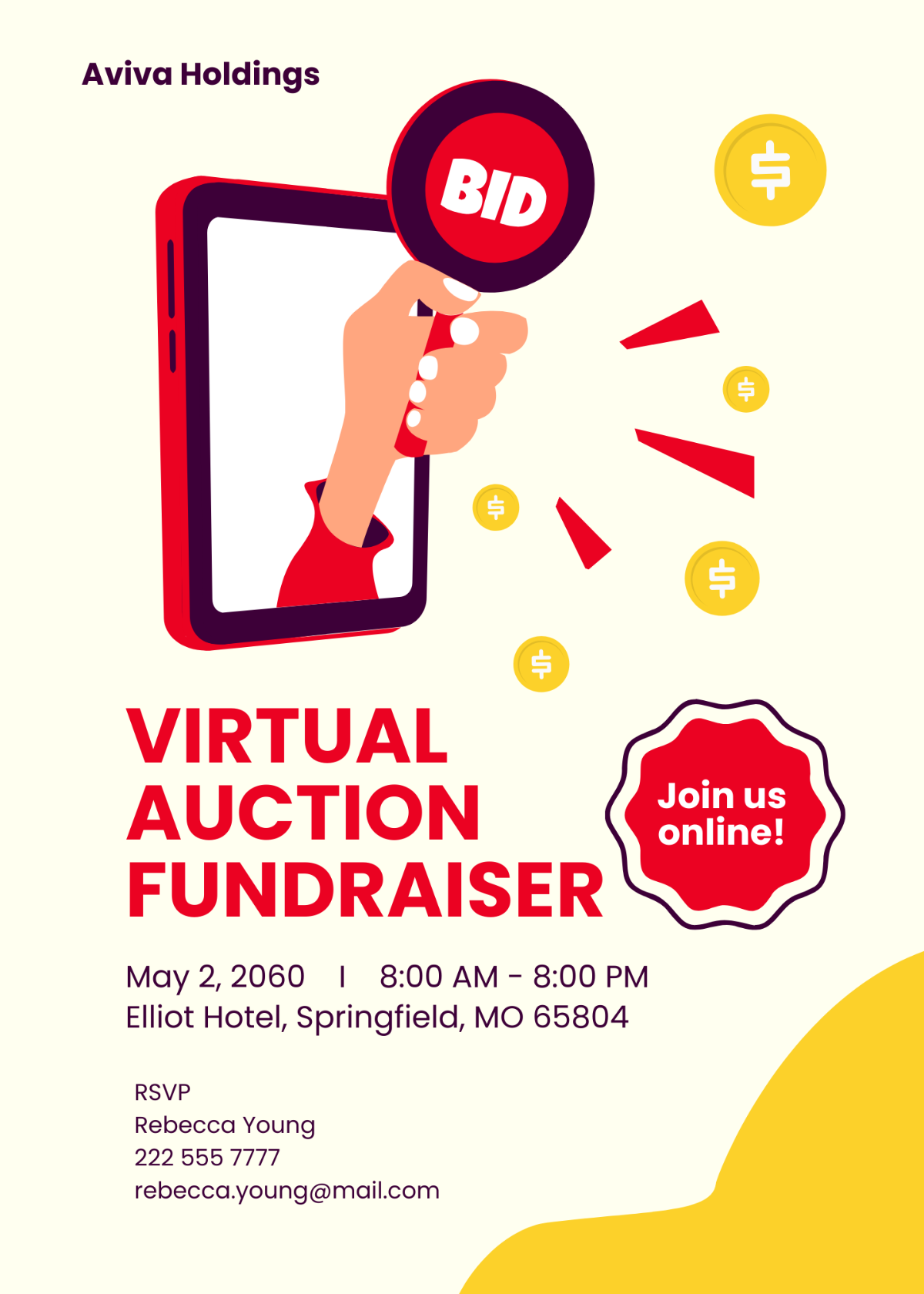 Free Auction Fundraiser Invitation Template To Edit Online