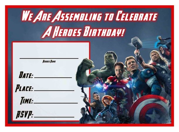 Free Avengers Age Of Ultron Printable Birthday Invitation 