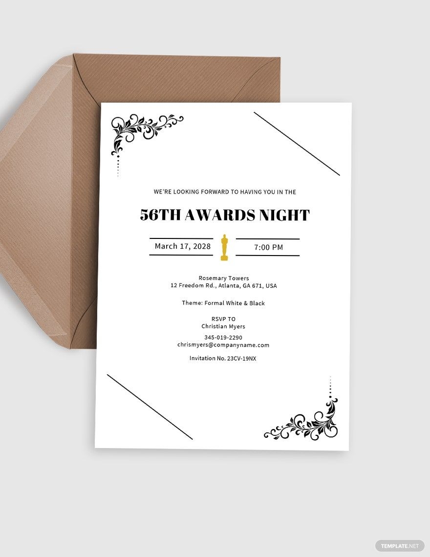 award ceremony invitation template free word