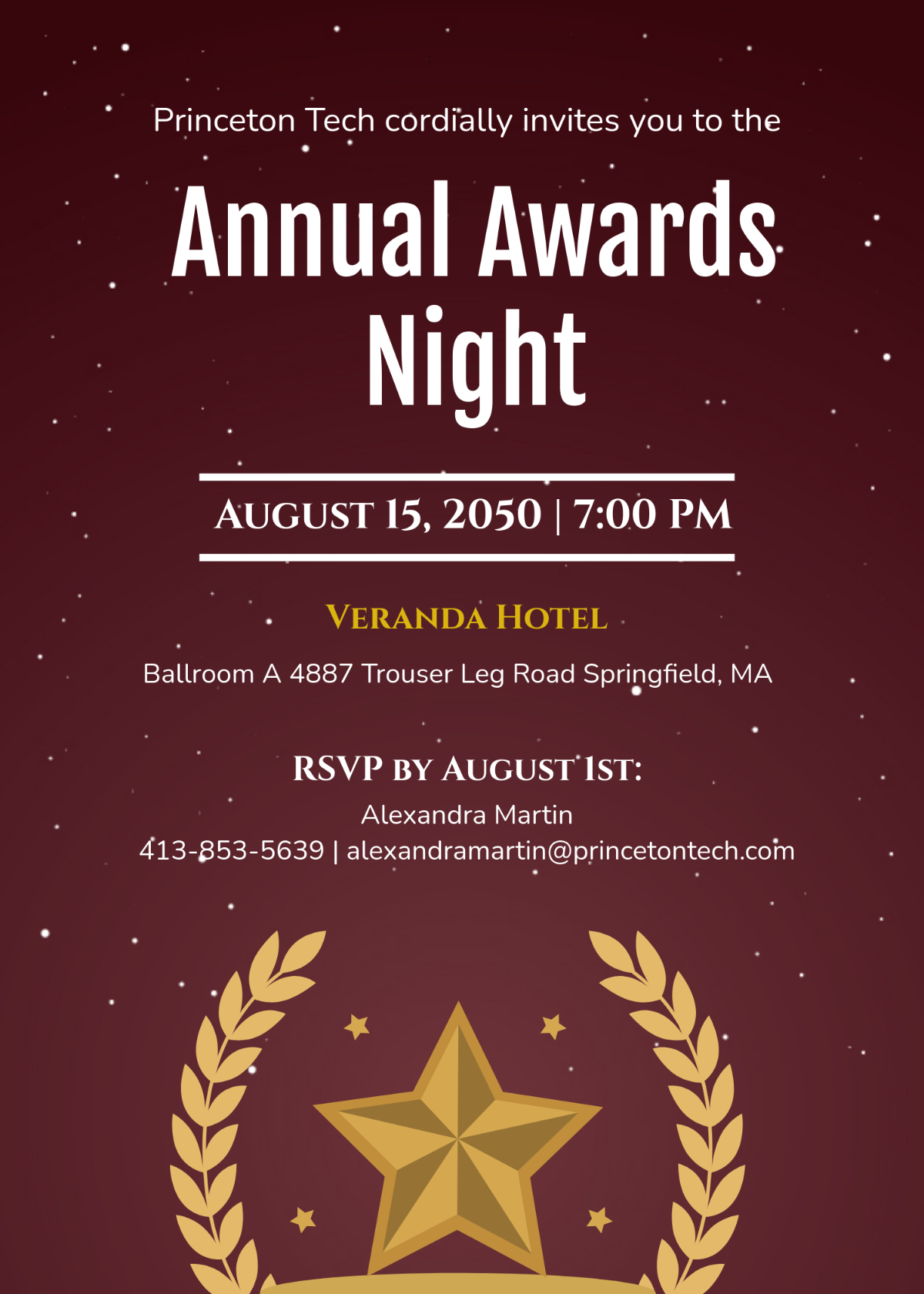 Free Awards Night Invitation Template To Edit Online