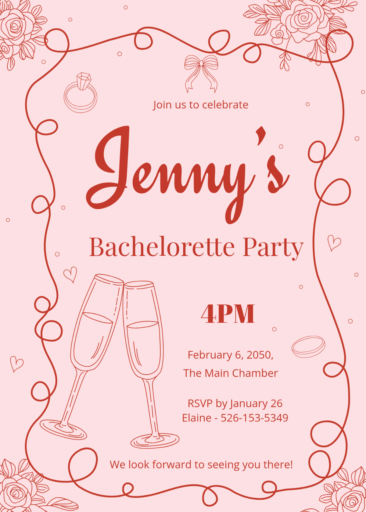 Free Bachelorette Invitation Template To Edit Online