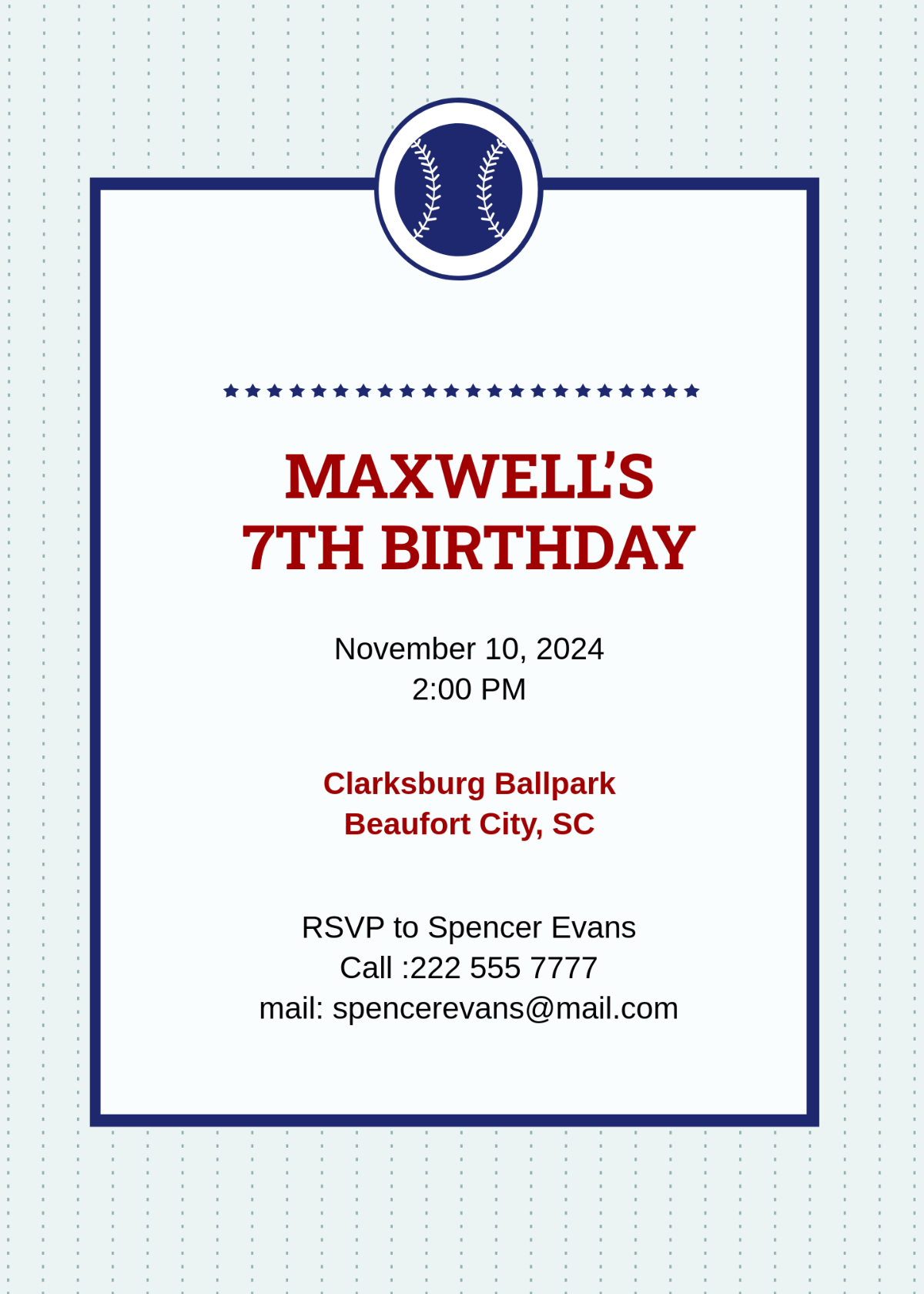 Free Baseball Birthday Invitation Template To Edit Online
