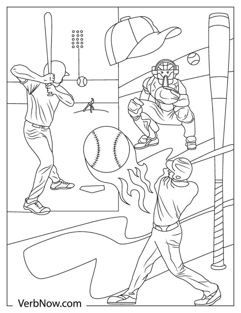 Free BASEBALL Coloring Pages For Download Printable PDF 
