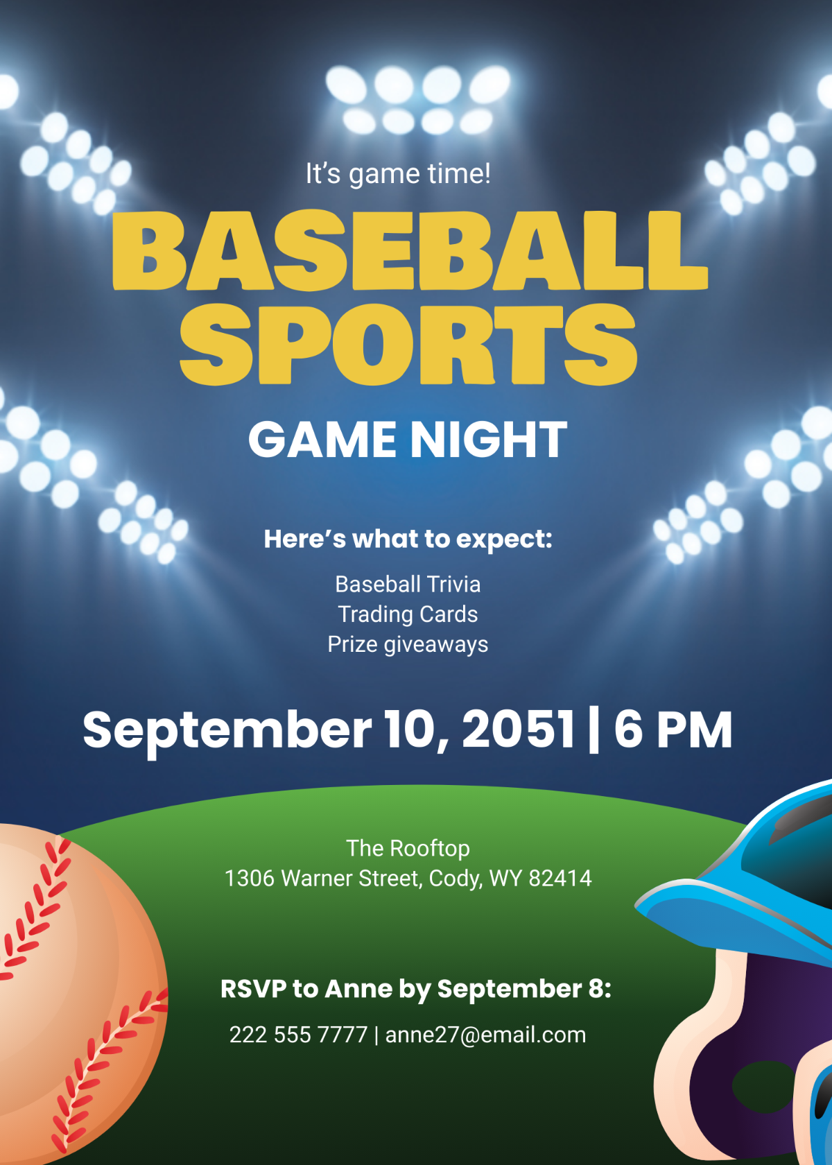 baseball game invitation template