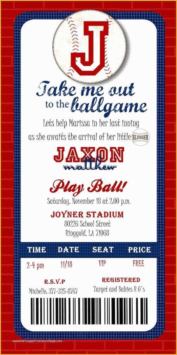 baseball ticket template invitation