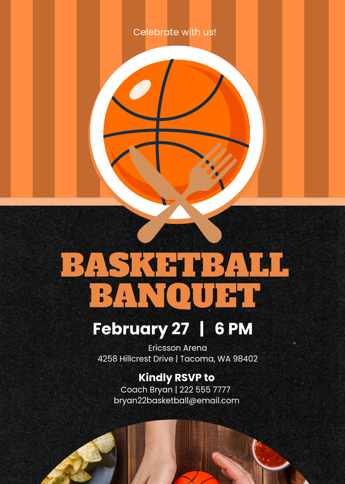 Free Basketball Banquet Invitation Template To Edit Online