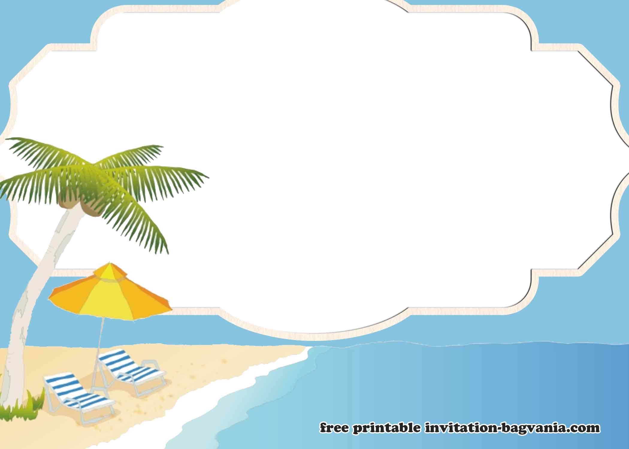 FREE Beach Theme Birthday Invitation Templates DREVIO