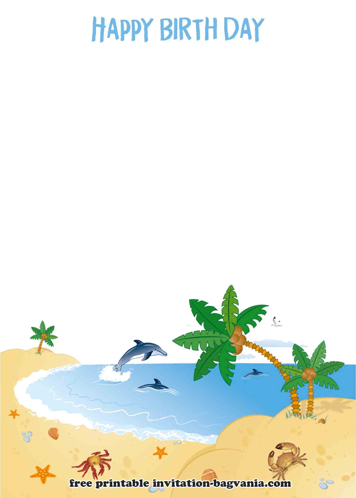 beach theme invitation templates