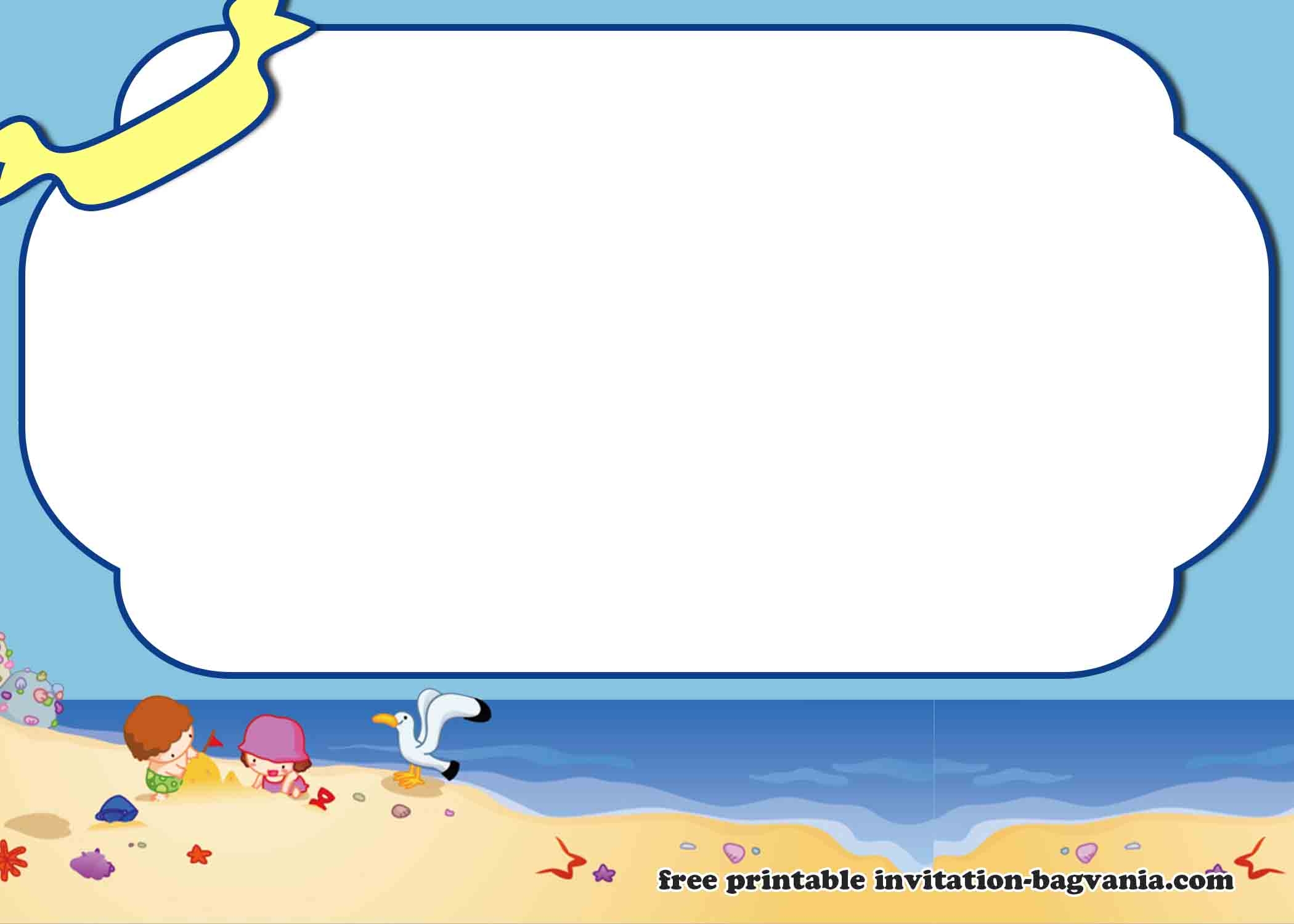 FREE Beach Theme Birthday Invitation Templates DREVIO