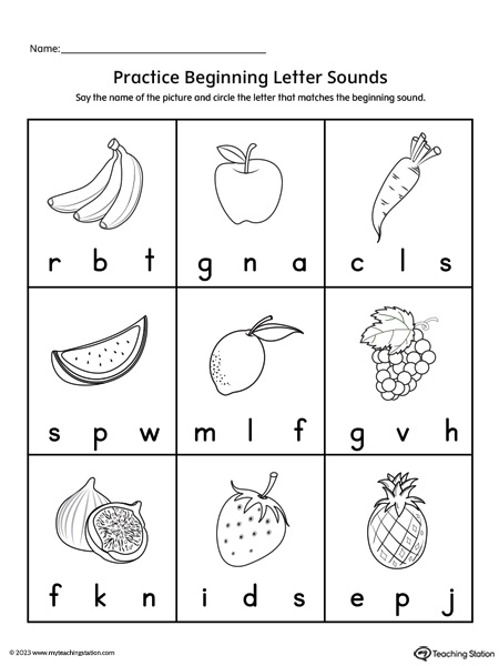  FREE Beginning Letter Sound Worksheet Preschool Printable Worksheets