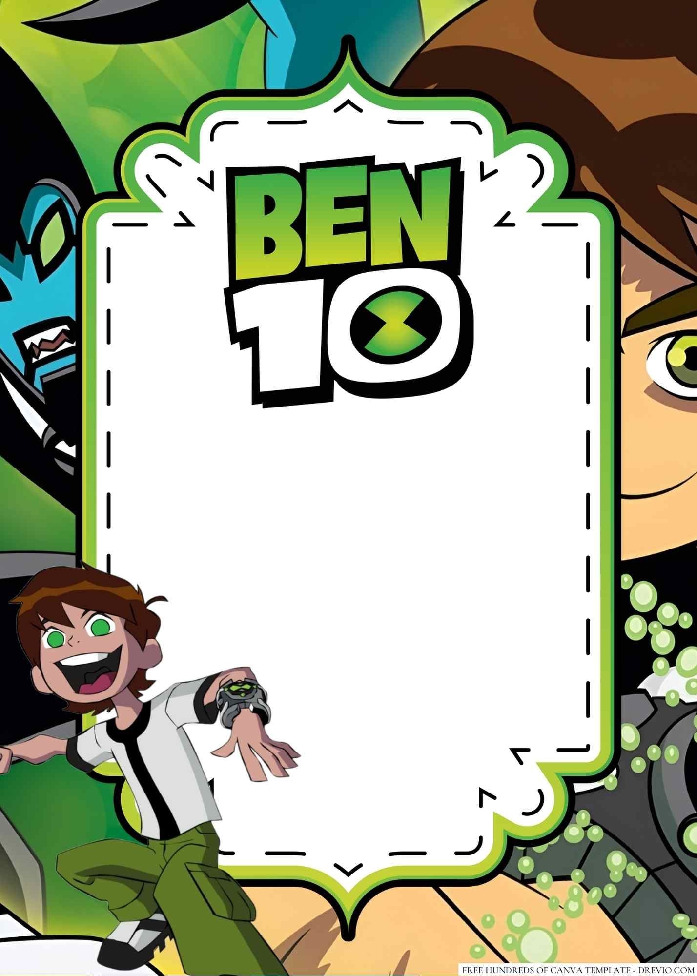 FREE Ben 10 Birthday Invitation Templates