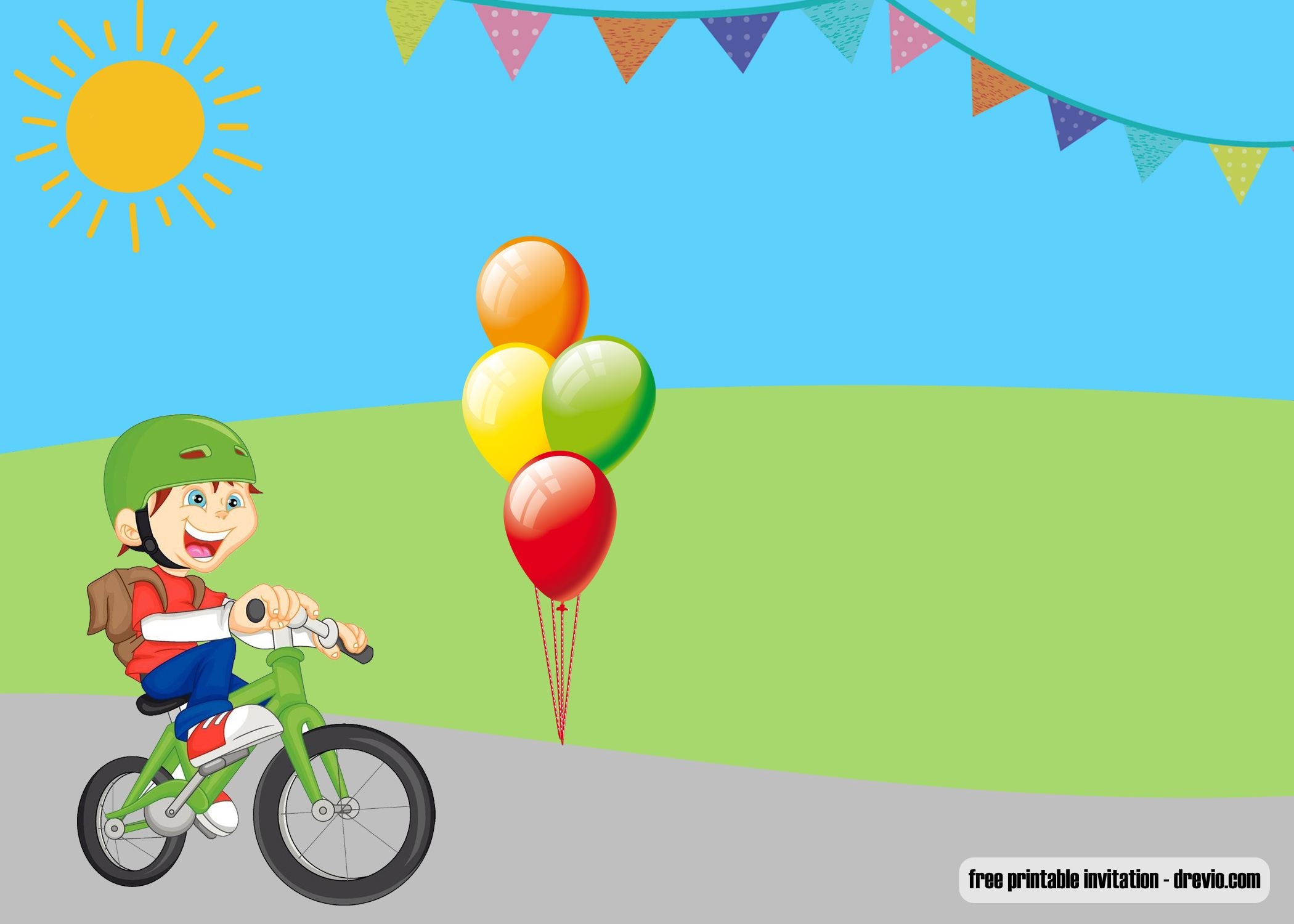 FREE Bicycle Invitation Template DREVIO