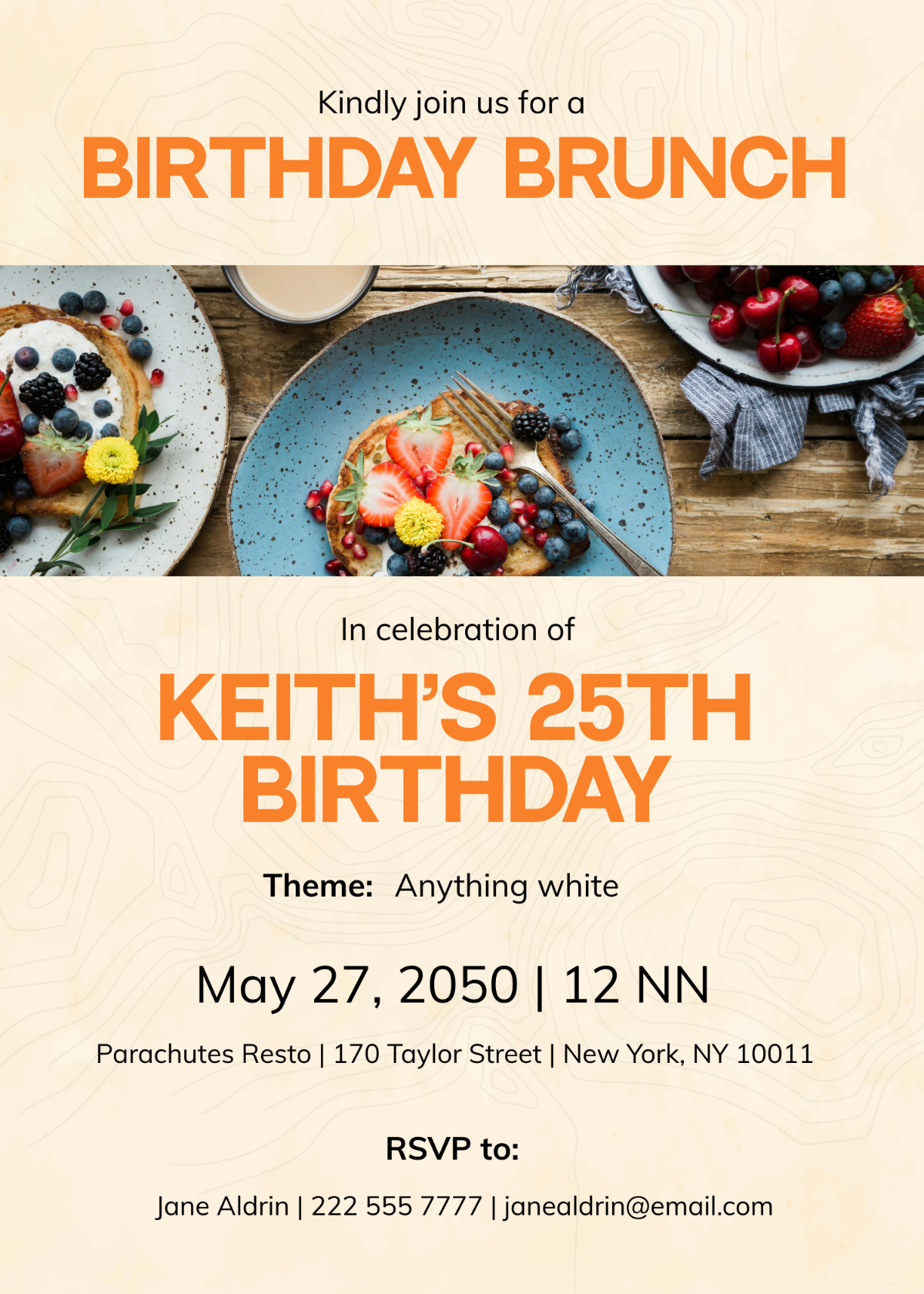 Free Birthday Brunch Invitation Template To Edit Online