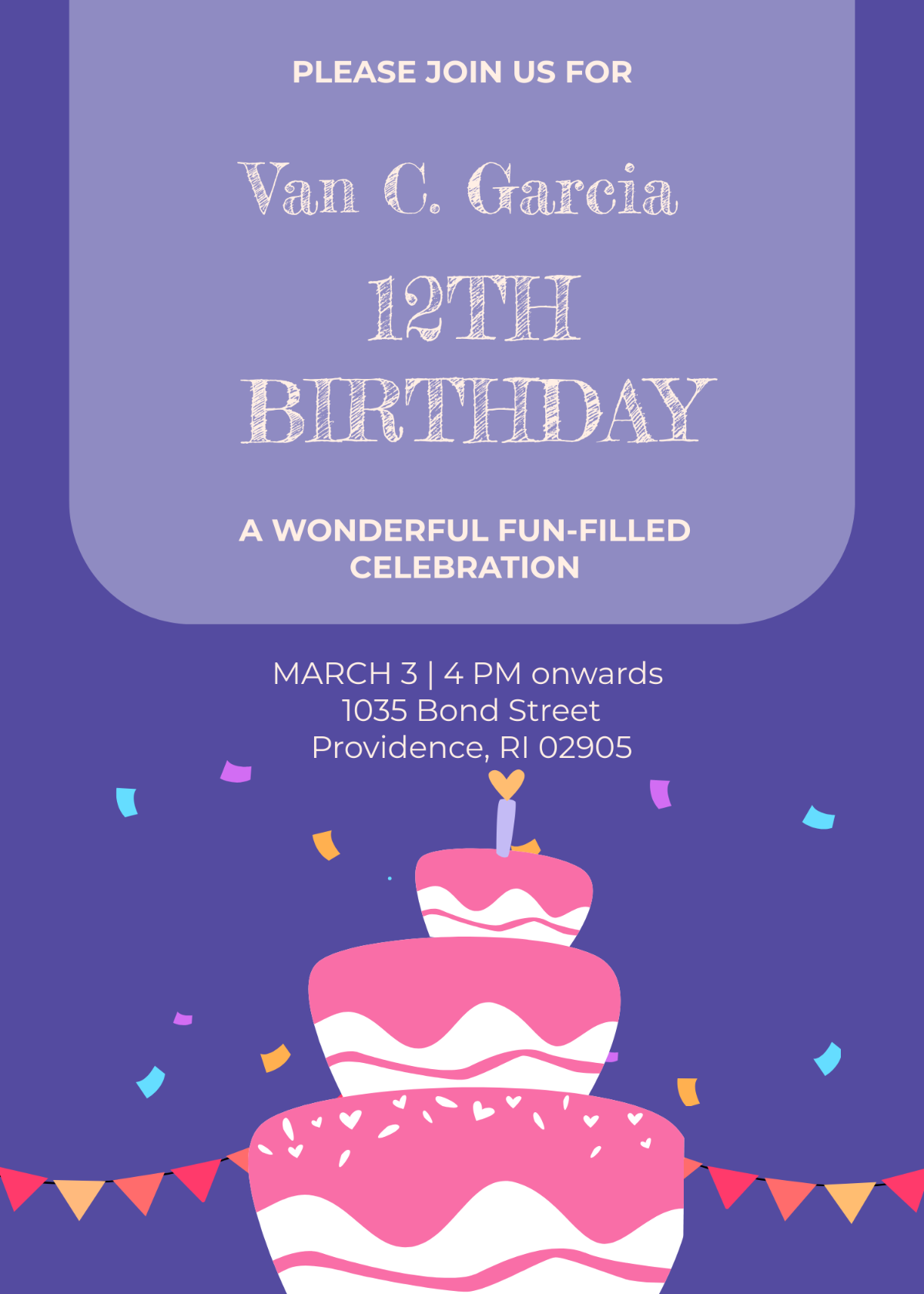 Free Birthday Cake Invitation Template To Edit Online