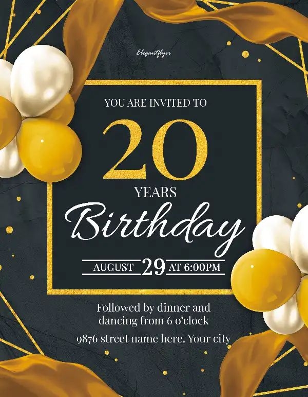 Free Birthday Party Invitation Flyer Template