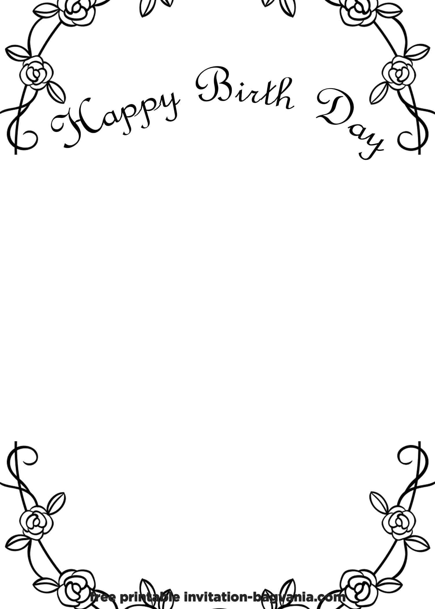 FREE Black And White Birthday Invitation Templates FREE Printable 