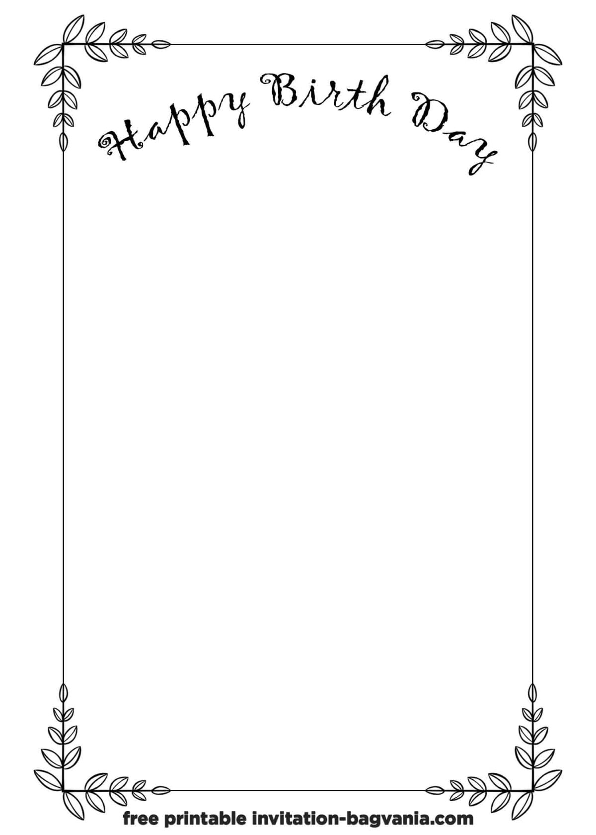 black and white birthday invitation templates