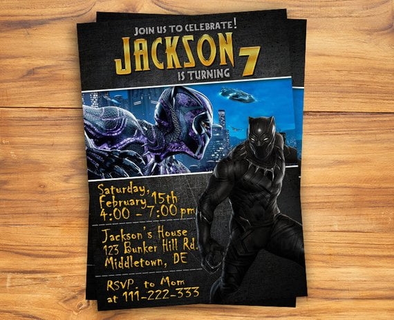 FREE Black Panther Invitation Template