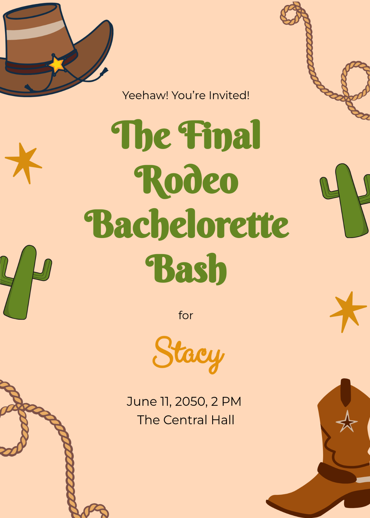 blank bachelorette invitation template