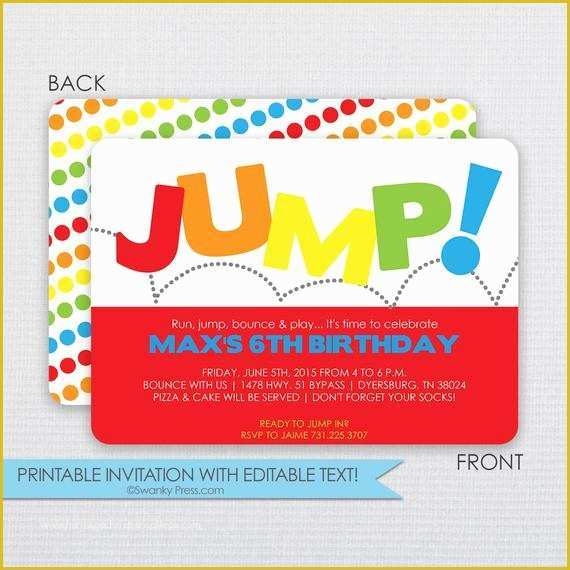 bounce house party invitation template