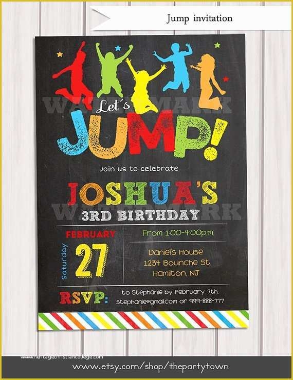 Free Bounce Party Invitation Template Of Jump Invitation Bounce House 