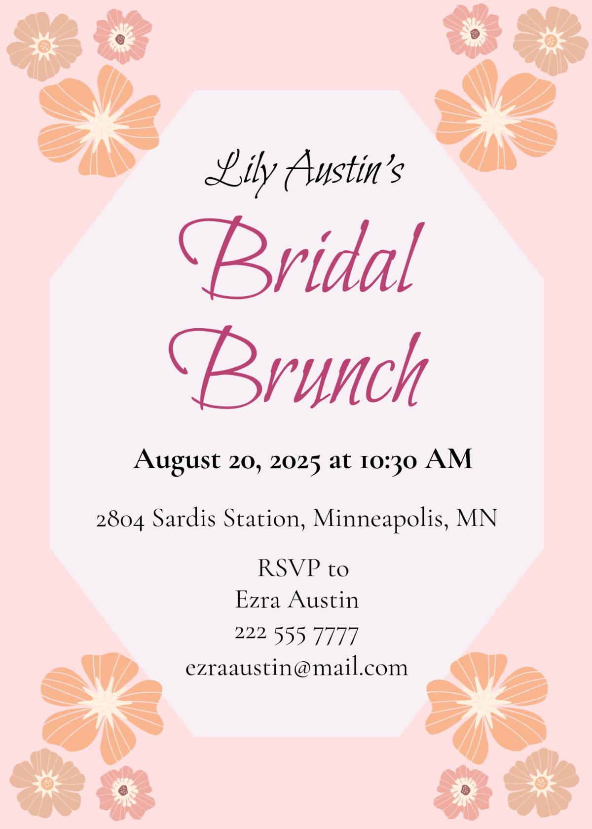 Free Bridal Shower Brunch Invitation Template To Edit Online