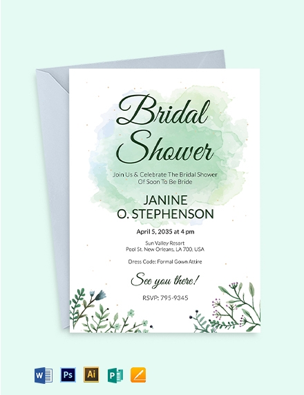 FREE Bridal Shower Invitation Template Download In Word Google Docs
