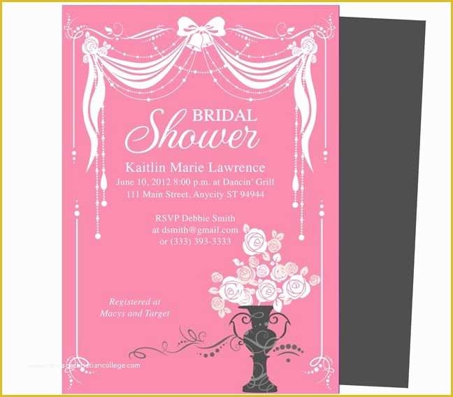 Free Bridal Shower Invitation Templates For Word Of Bridal Shower