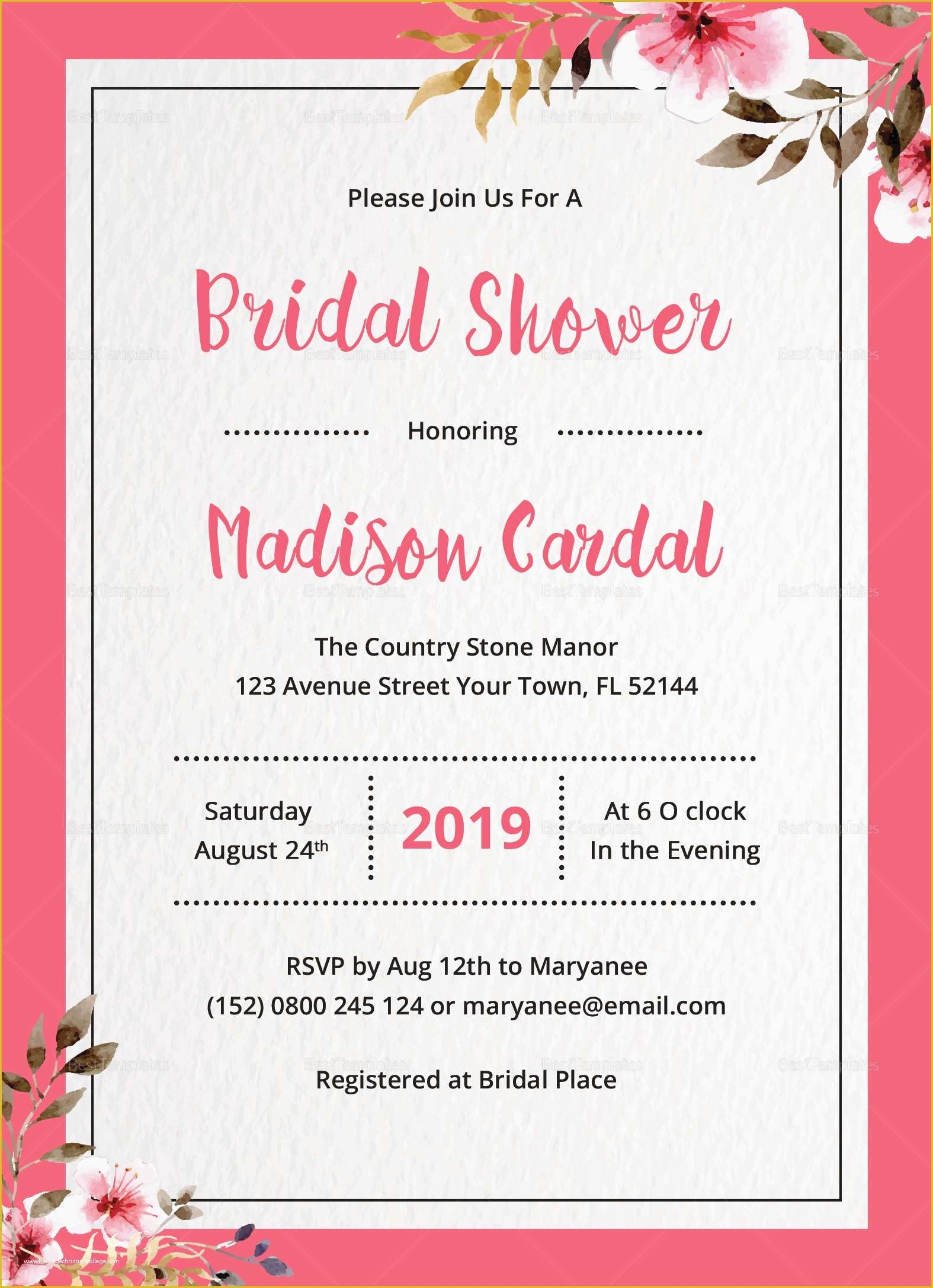 bridal shower invitation wording templates
