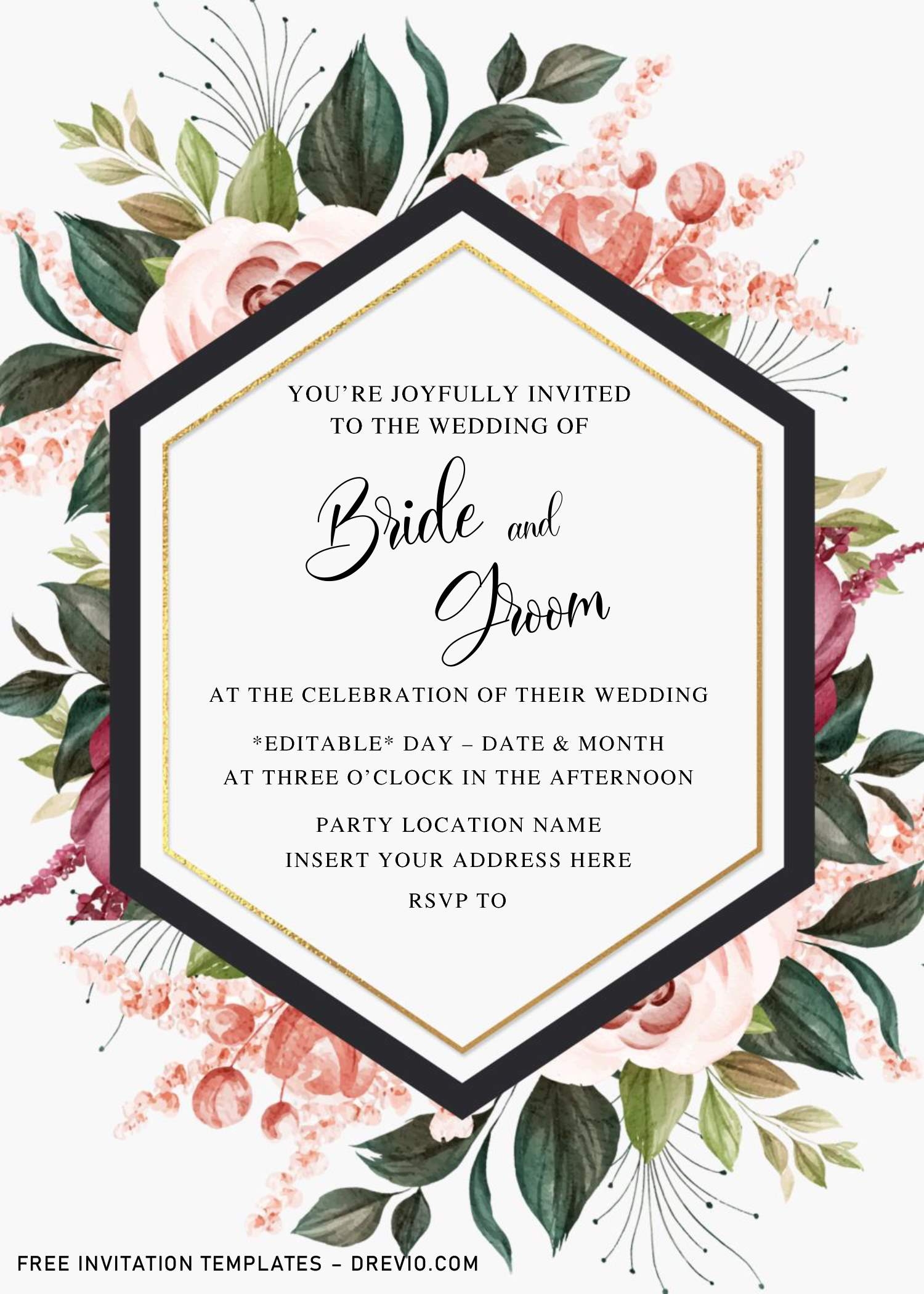 burgundy wedding invitation templates free