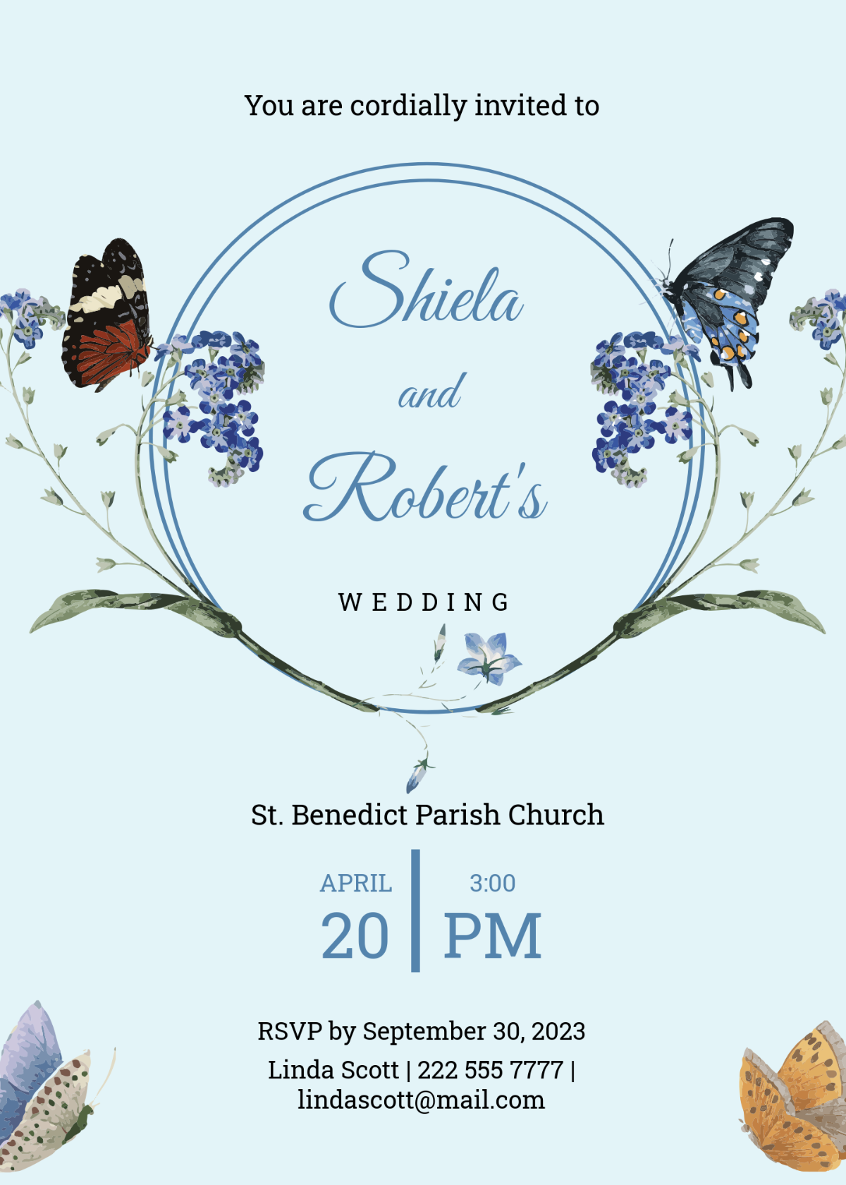 Free Butterfly Invitation Template To Edit Online