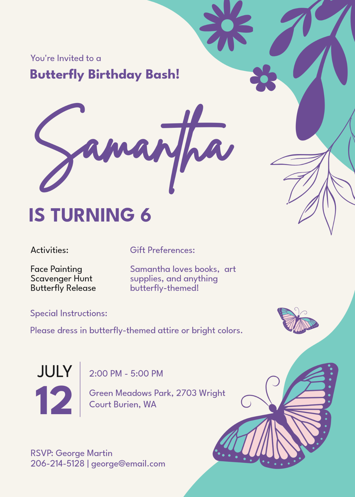 FREE Butterfly Invitation Templates Examples Edit Online Download