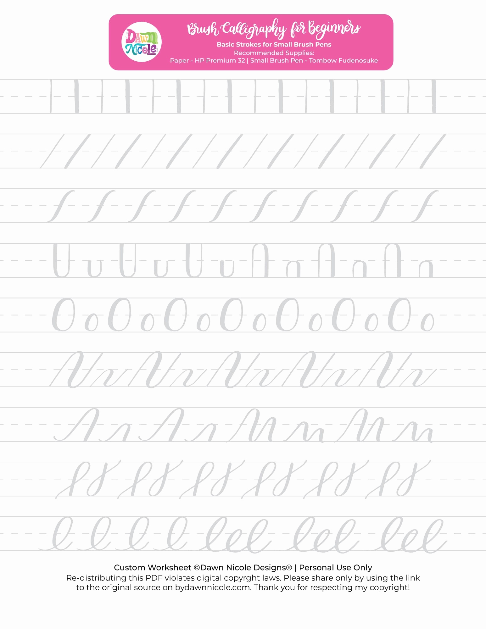 calligraphy worksheets pdf