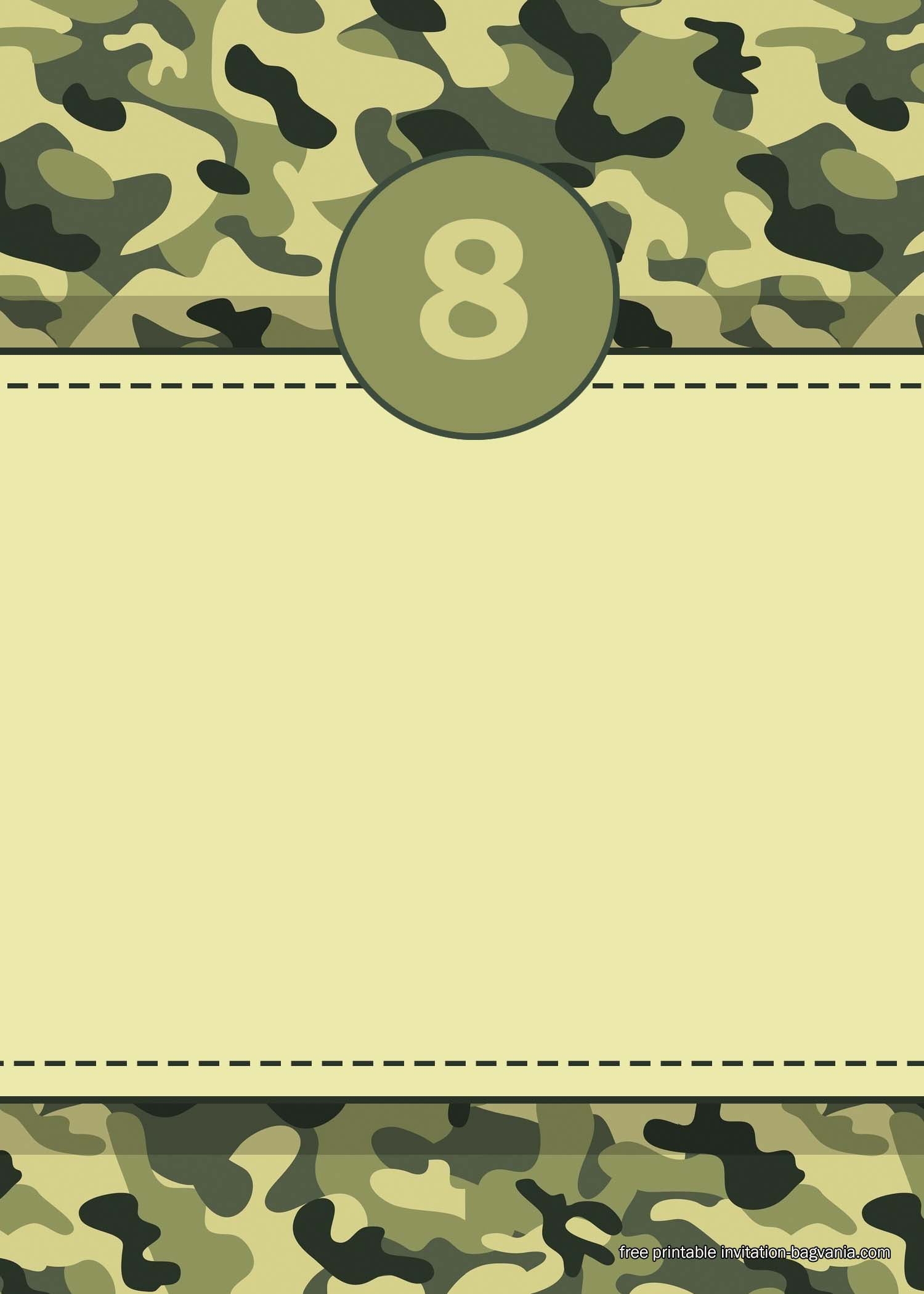 camo invitation template free