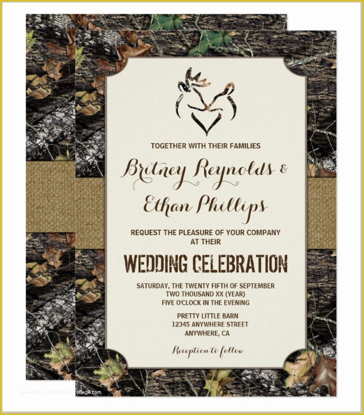 camo wedding invitation templates
