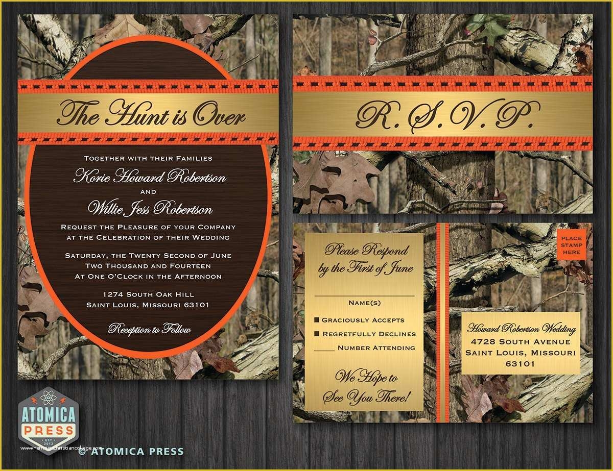 Free Camo Wedding Invitation Templates Of Diy Printable Camo Wedding 