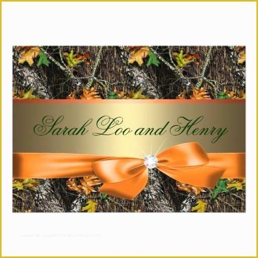 Free Camo Wedding Invitation Templates Of Orange Formal Camo Wedding