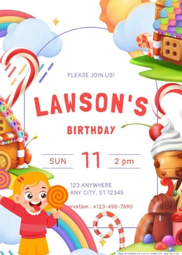 candyland birthday invitation templates free