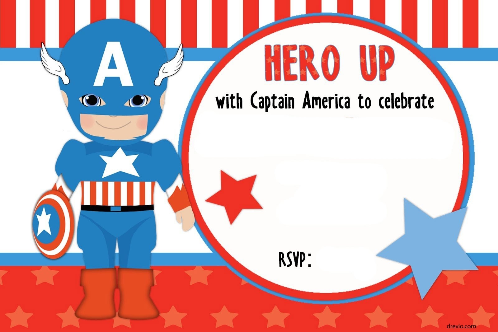 captain america birthday invitation template