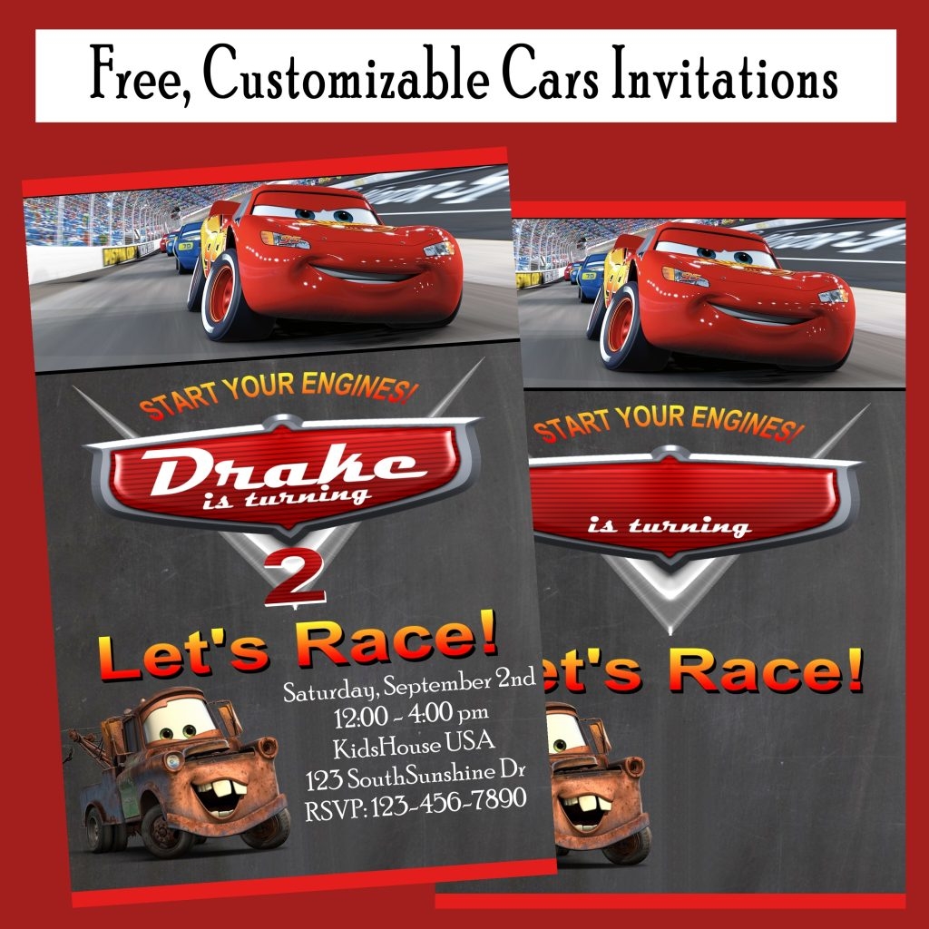 Free Cars Birthday Party Invitations Printables 4 Mom
