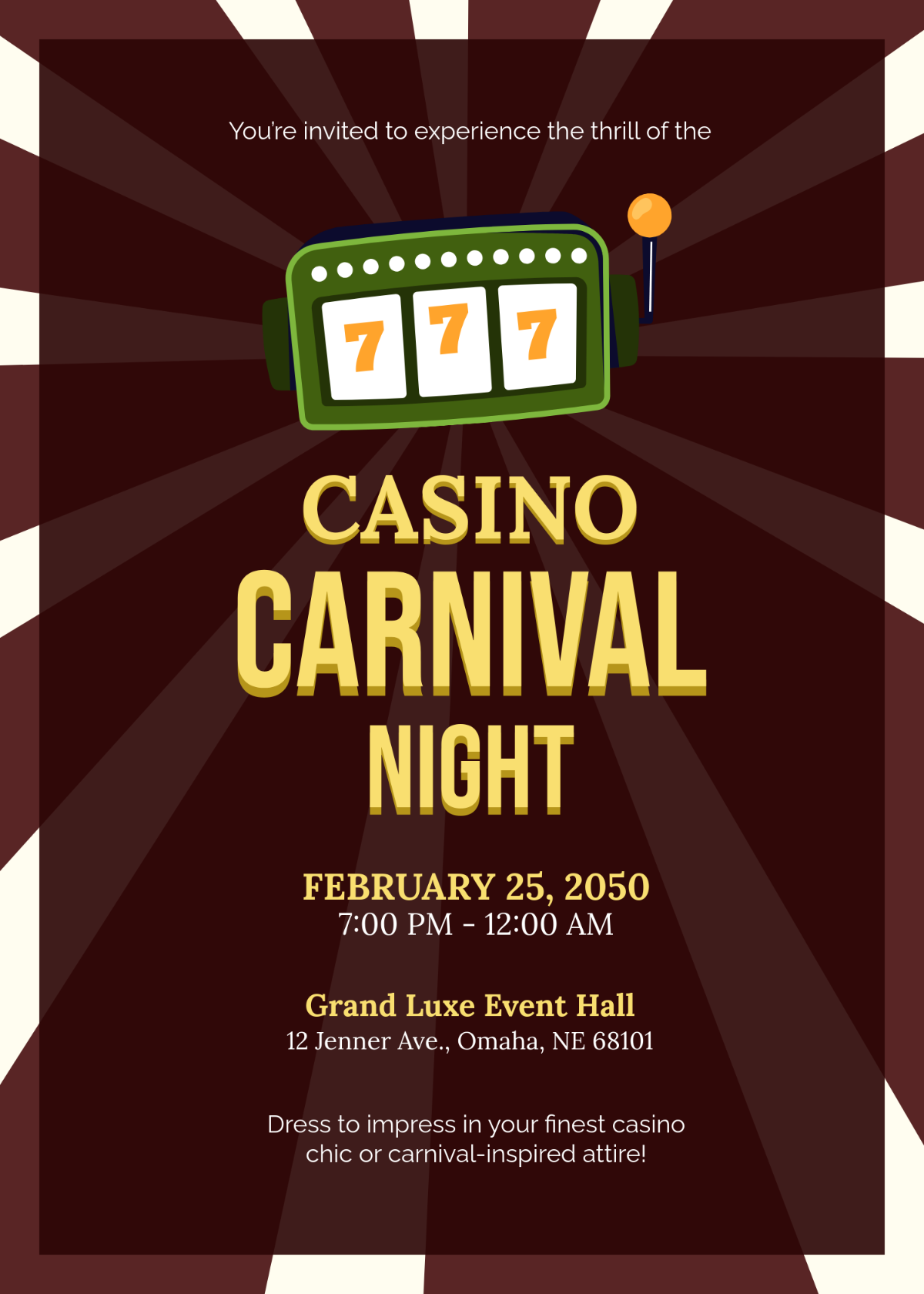 casino invitation template free