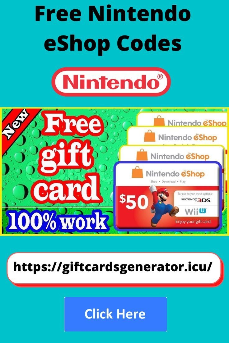 FREE CODES Unused Nintendo EShop Gift Card Code Nintendo Eshop