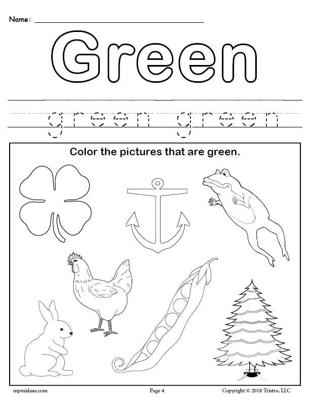 FREE Color Green Worksheet Color Worksheets For Preschool Color 