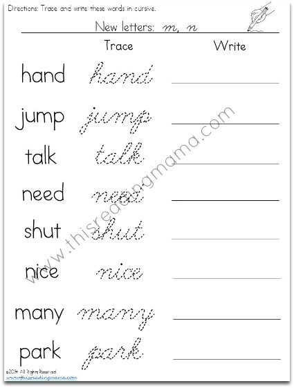 FREE Cursive Handwriting Worksheets Worksheets Library