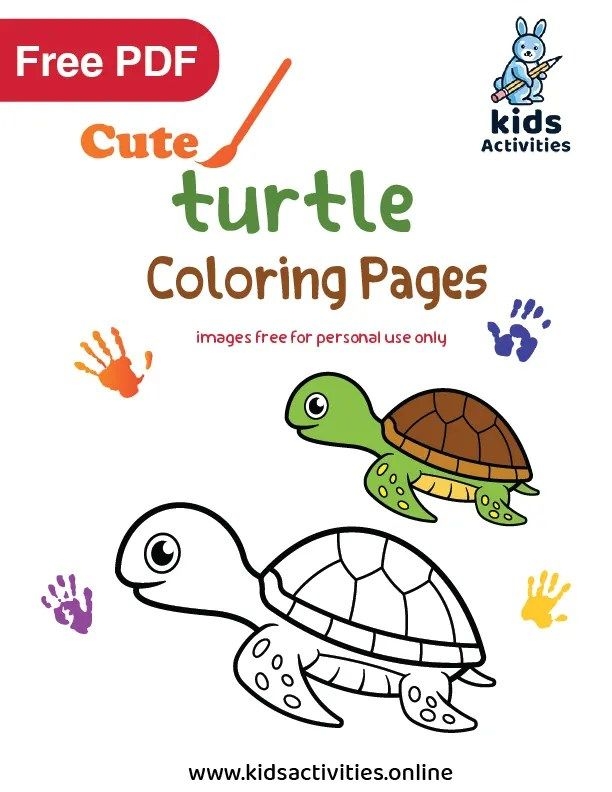Free Cute Turtle Coloring Pages For Kids Printable PDF Kids 