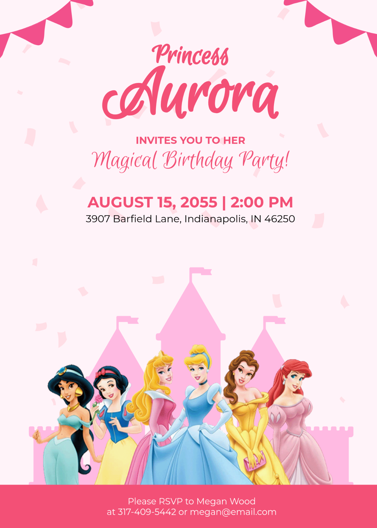 birthday invitation template princess